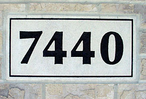 engraved & painted address stone marker