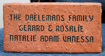 engraved laser brick rustic example